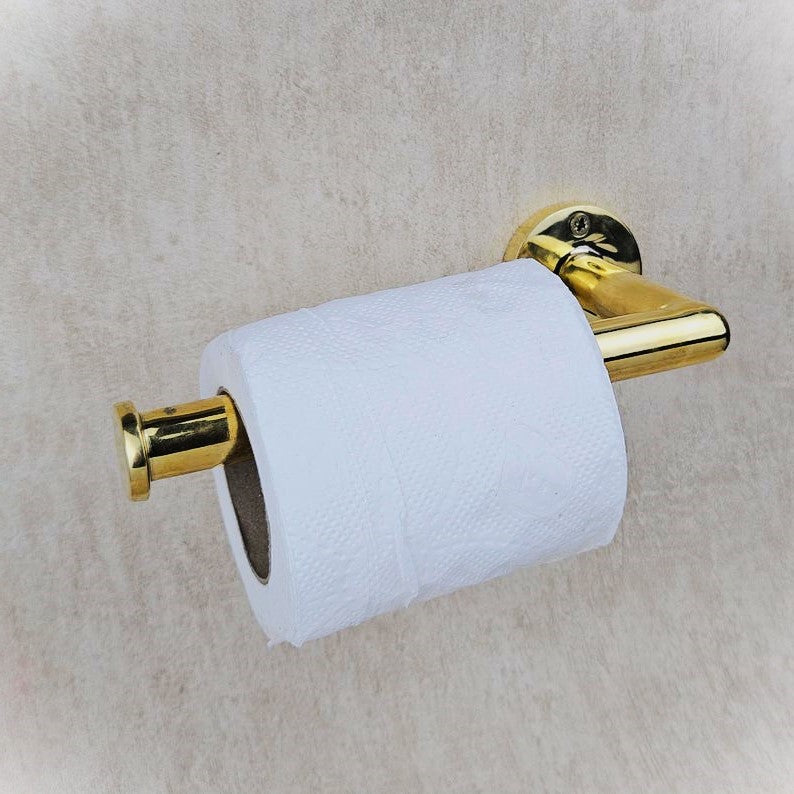 Dérouleur papier toilette en laiton massif non laqué pour salle de bain- support papier toilette en cuivre