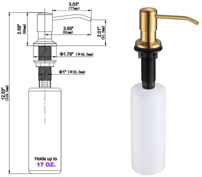 Distributeur de Savon Intégré en Laiton,inox Pratique pour Votre Évier